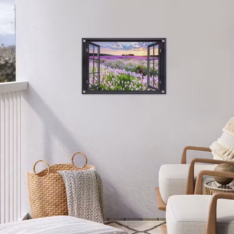 Garden Poster - View of Lavender Field at Sunset — 3