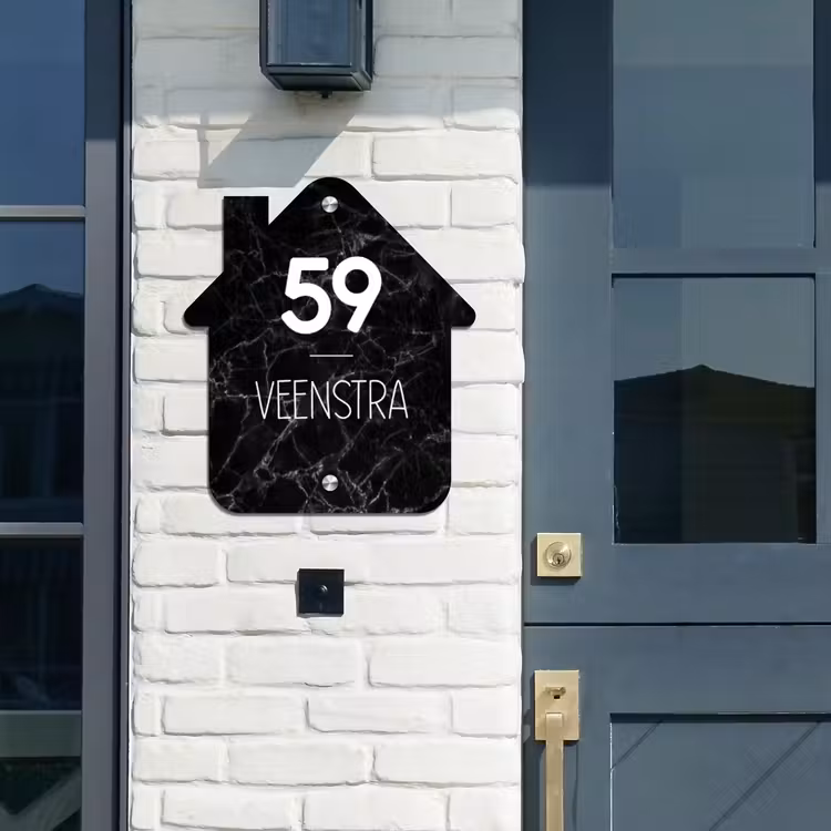 House-shaped Nameplate – Marble — 3