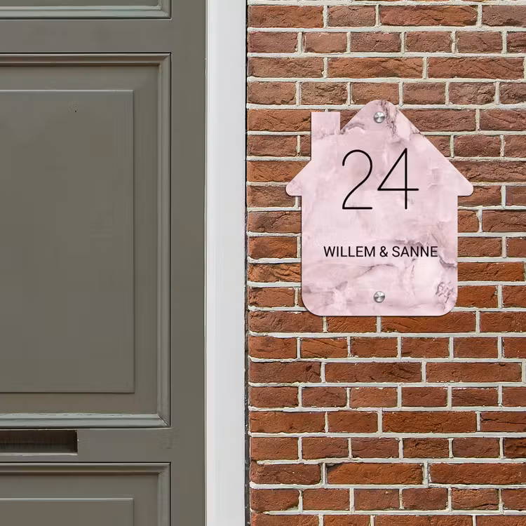 House-shaped Nameplate – Marble — 4