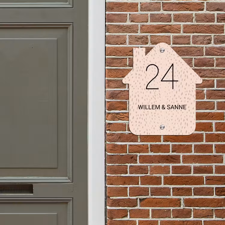 House-shaped Nameplate – Panther Print — 4