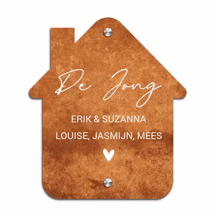 House-shaped nameplate – Rust — 1