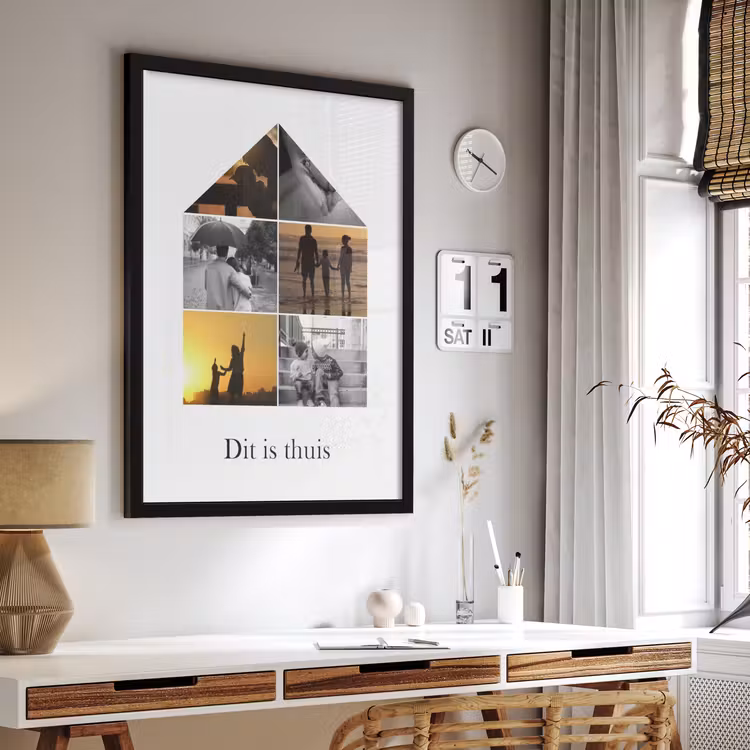 Poster met lijst - Huisje collage — 3