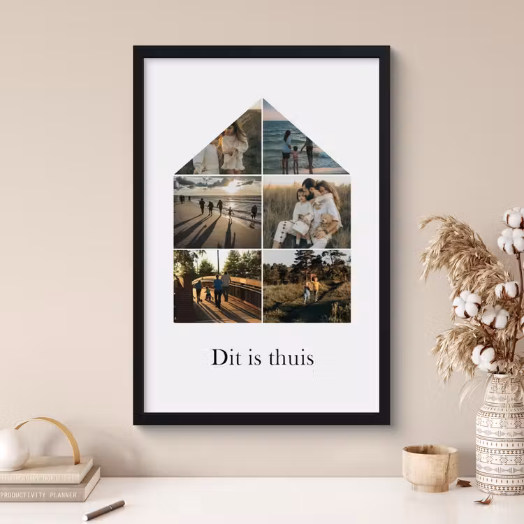Poster met lijst - Huisje collage — 4