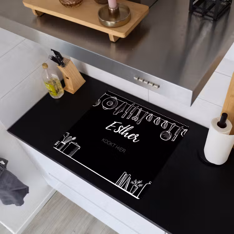 2-in-1 induction hob protector - Black kitchen — 6