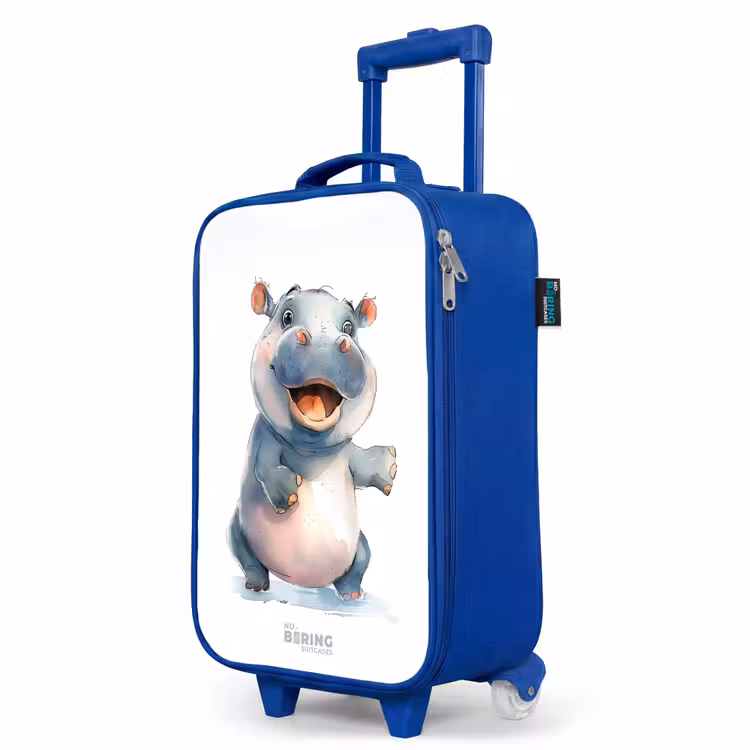 Kids’ Suitcase - Blue - Baby hippo — 3