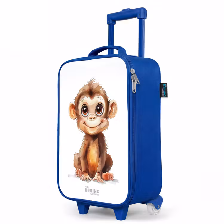 Kids’ Suitcase - Blue - Baby monkey — 3