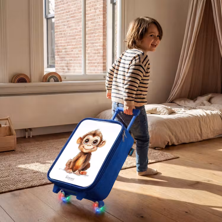 Kids’ Suitcase - Blue - Baby monkey — 5