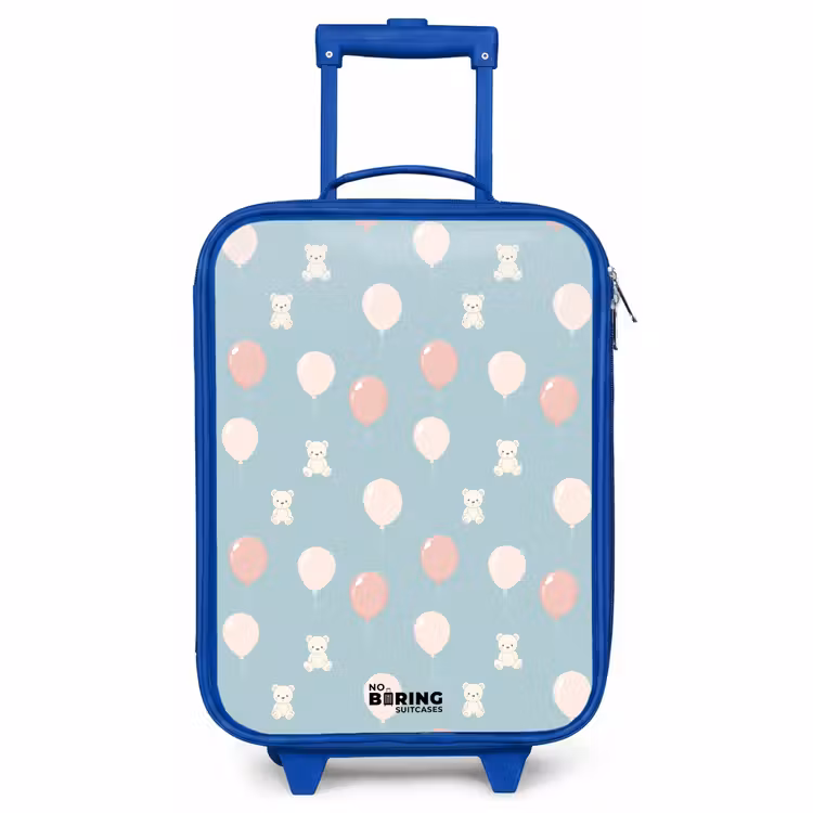 Kids’ Suitcase - Blue - Bears in hot air balloons among clouds and balloons — 1