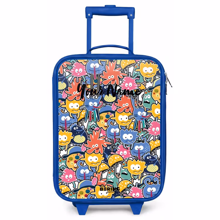 Kids’ Suitcase - Blue - Beasts with Big Eyes — 1