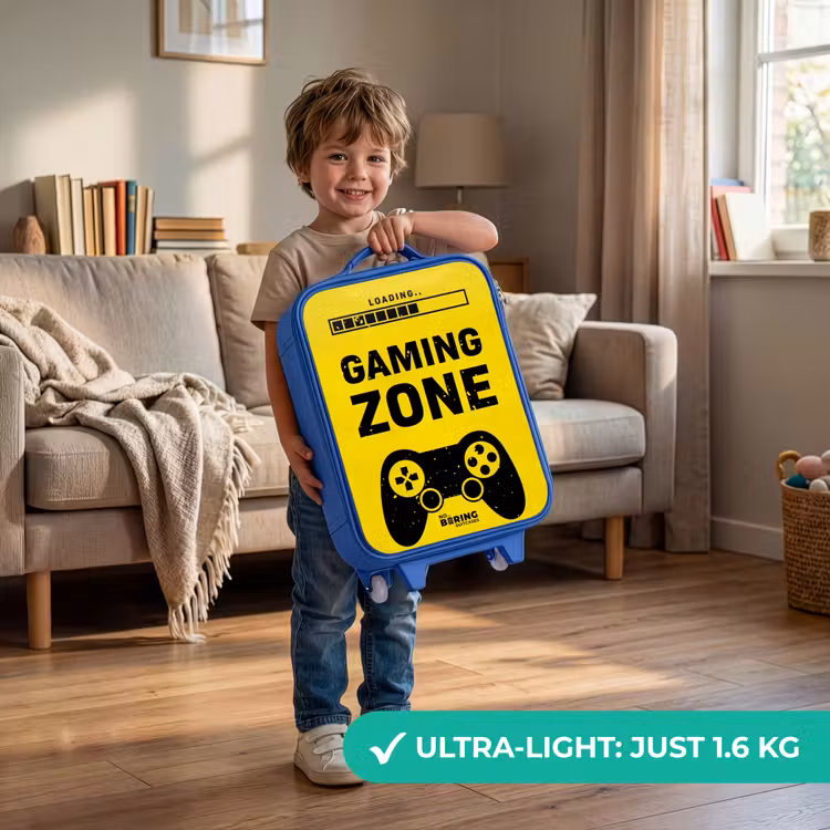 Kids’ Suitcase - Blue - Black and yellow with gaming zone — 4