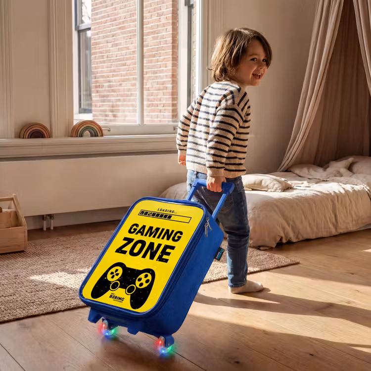 Kids’ Suitcase - Blue - Black and yellow with gaming zone — 5