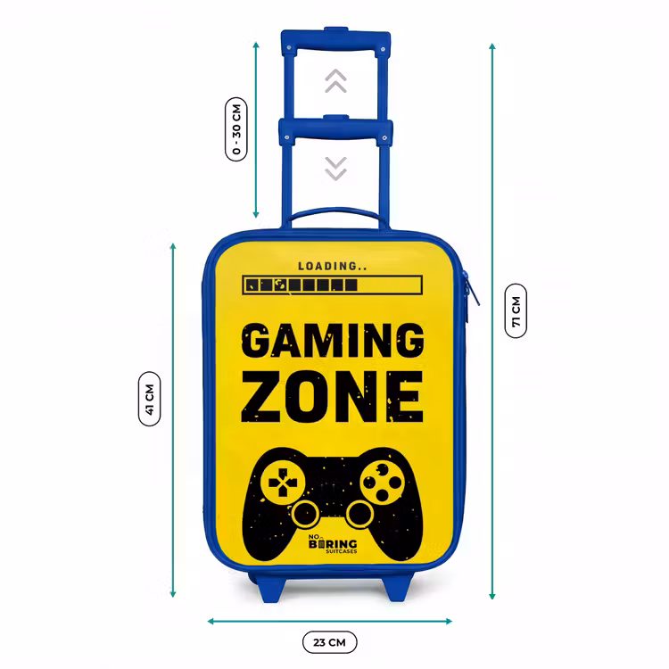 Kids’ Suitcase - Blue - Black and yellow with gaming zone — 8