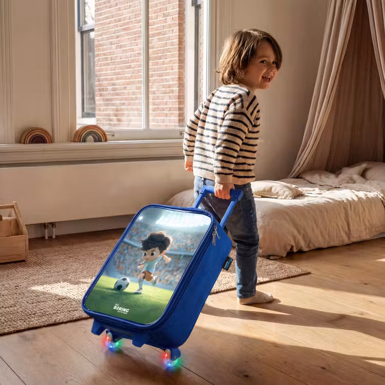 Kids’ Suitcase - Blue - Boy - Soccer - Stadium - Sunlight — 5