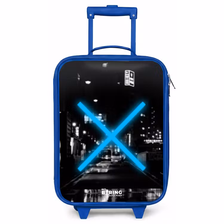 Kids’ Suitcase - Blue - Bright blue cross in a night scene — 1