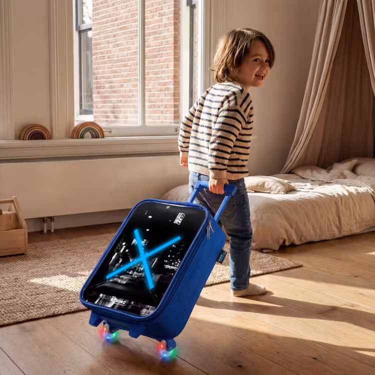 Kids’ Suitcase - Blue - Bright blue cross in a night scene — 5