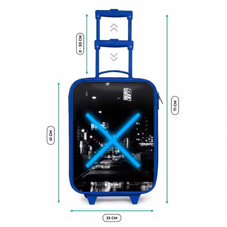 Kids’ Suitcase - Blue - Bright blue cross in a night scene — 8