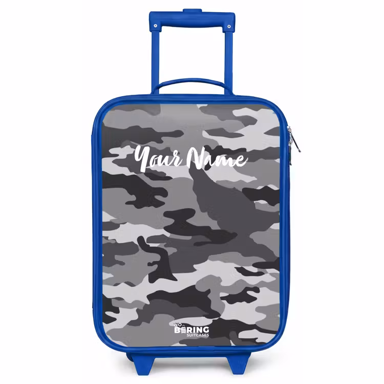 Kids’ Suitcase - Blue - Camo Gray — 1