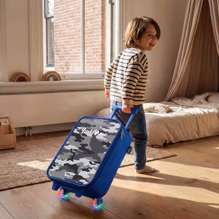 Kids’ Suitcase - Blue - Camo Gray — 5