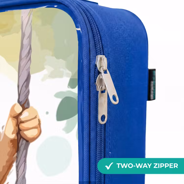 Kids’ Suitcase - Blue - Cheerful monkey on a swing illustration — 10