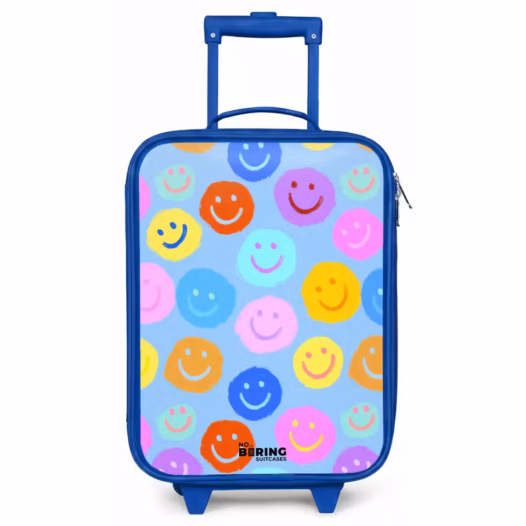 Kids’ Suitcase - Blue - Cheerful pattern of smileys — 1