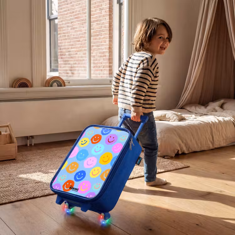 Kids’ Suitcase - Blue - Cheerful pattern of smileys — 5