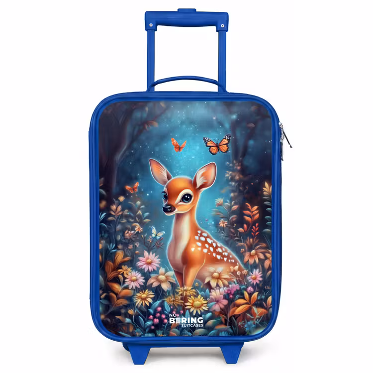 Kids’ Suitcase - Blue - Deer among flowers in enchanted forest — 2