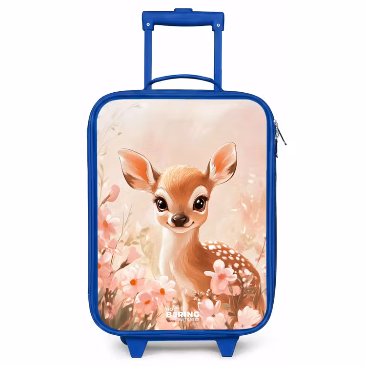 Kids’ Suitcase - Blue - Deer - Eyes - Dots - Flowers — 1