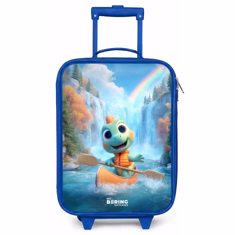 Kids’ Suitcase - Blue - Dino - Nature - Waterfall — 1