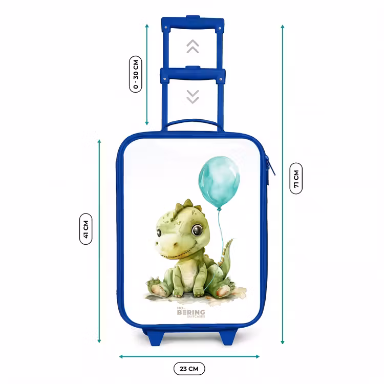 Kids’ Suitcase - Blue - Dino with blue balloon — 8