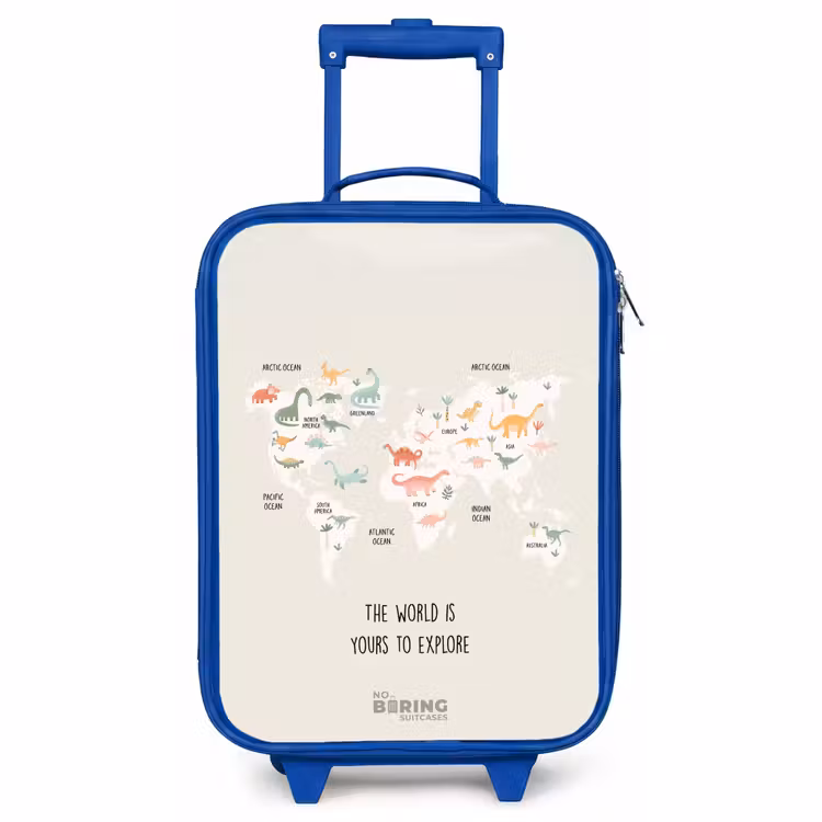 Kids’ Suitcase - Blue - Dino world map — 1