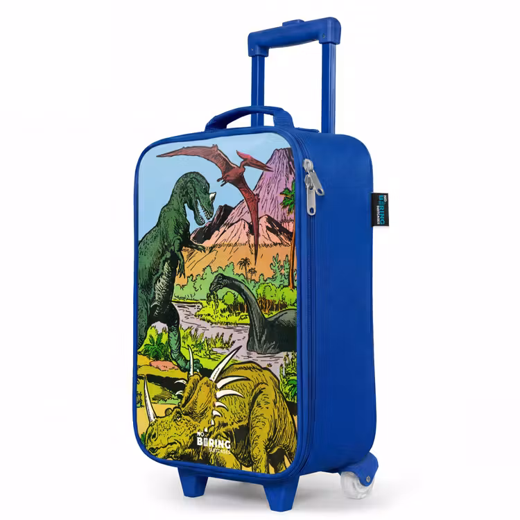 Kids’ Suitcase - Blue - Dinos at a volcano — 3