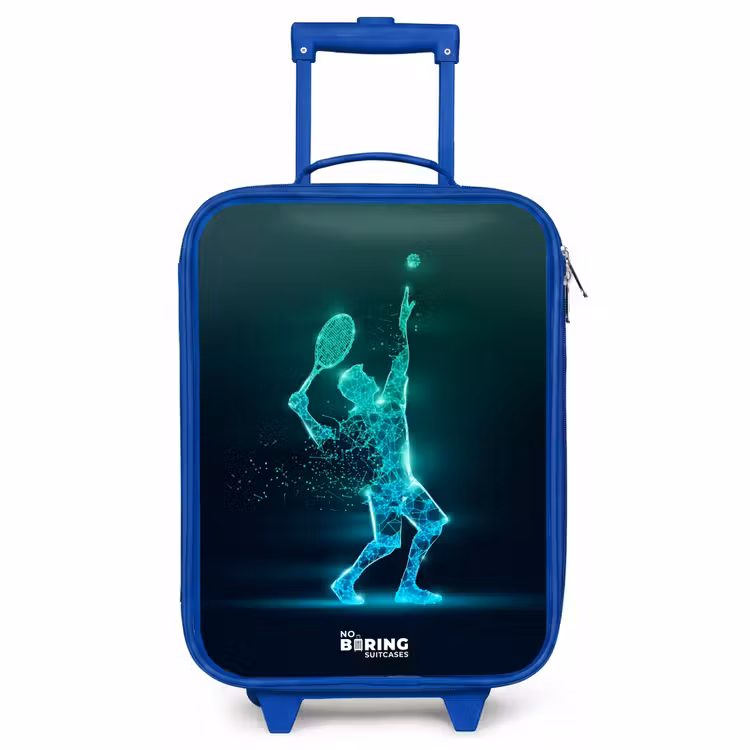 Kids’ Suitcase - Blue - Digital tennis player in futuristic style — 1