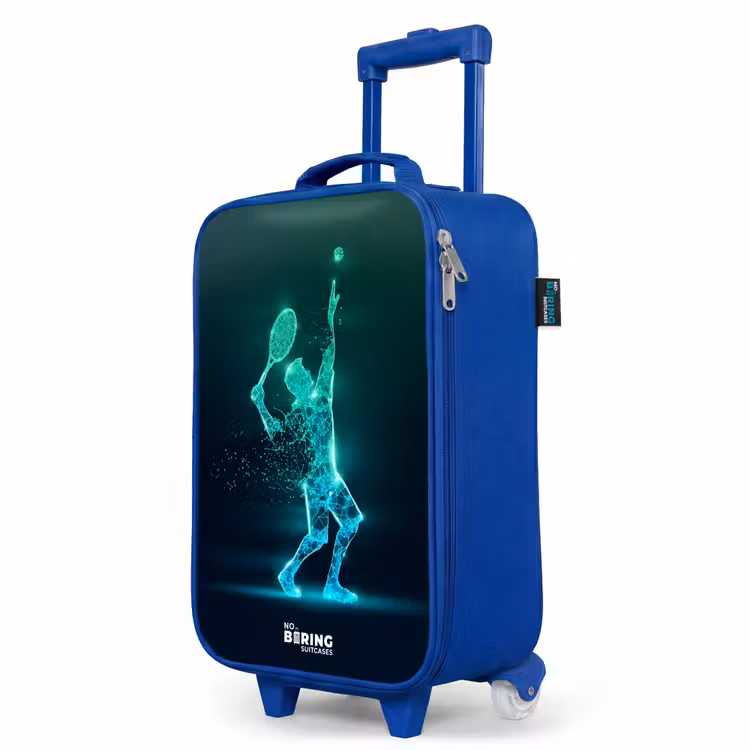 Kids’ Suitcase - Blue - Digital tennis player in futuristic style — 3