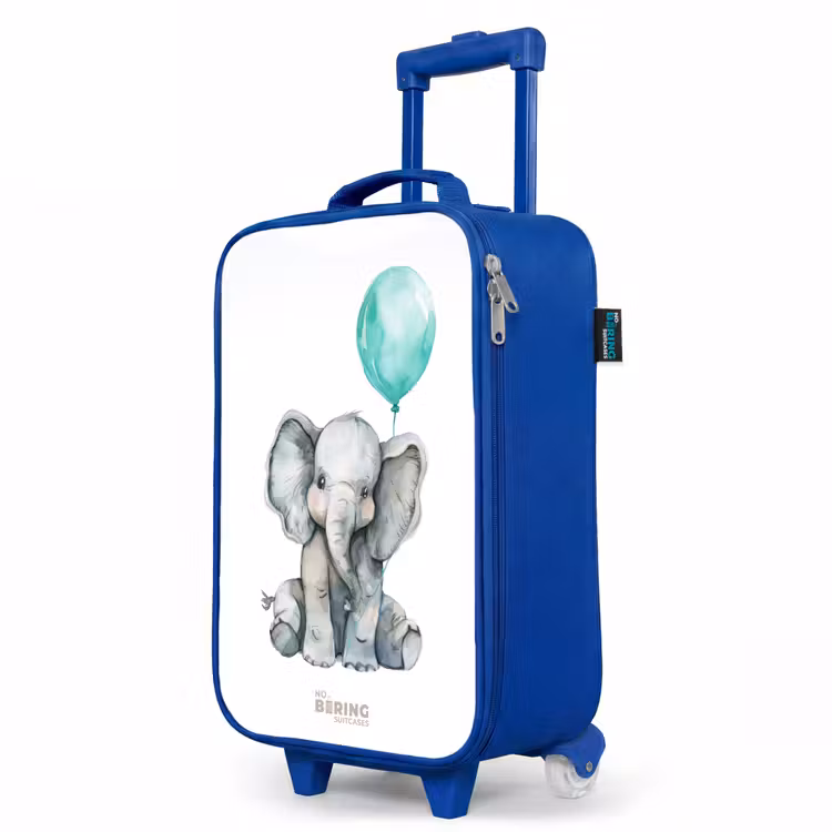Kids’ Suitcase - Blue - Elephant with blue balloon — 3
