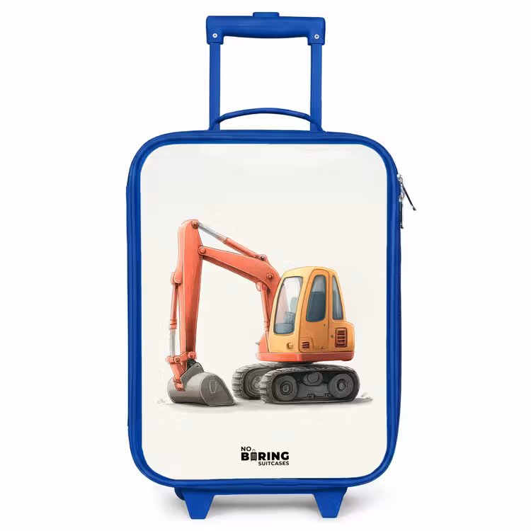 Kids’ Suitcase - Blue - Excavator - Signed - Orange — 1