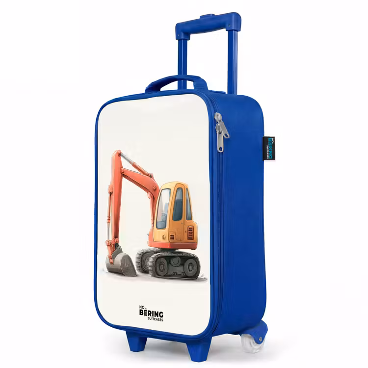 Kids’ Suitcase - Blue - Excavator - Signed - Orange — 3