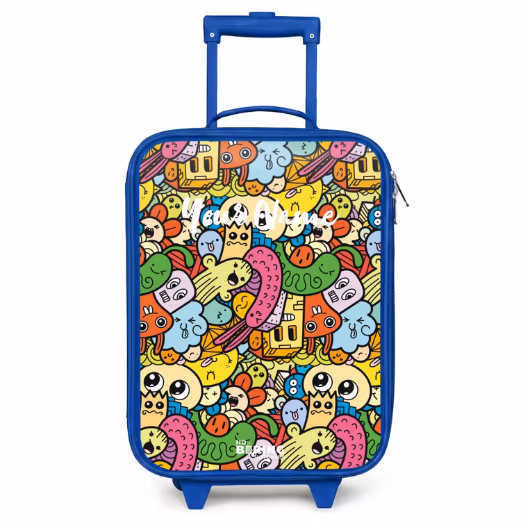 Kids’ Suitcase - Blue - Fantasy animals that laugh and are colorful — 2