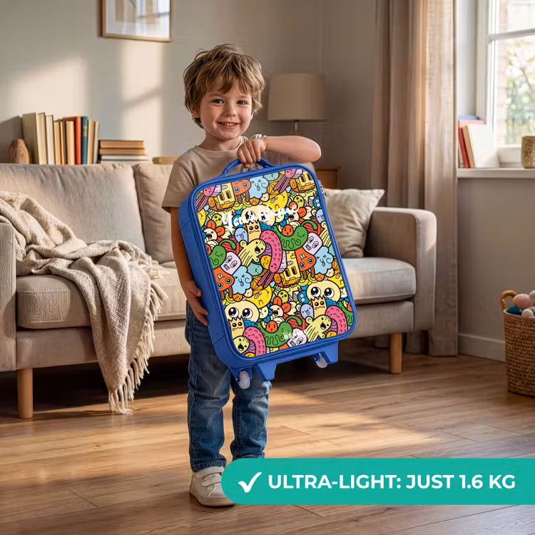 Kids’ Suitcase - Blue - Fantasy animals that laugh and are colorful — 4