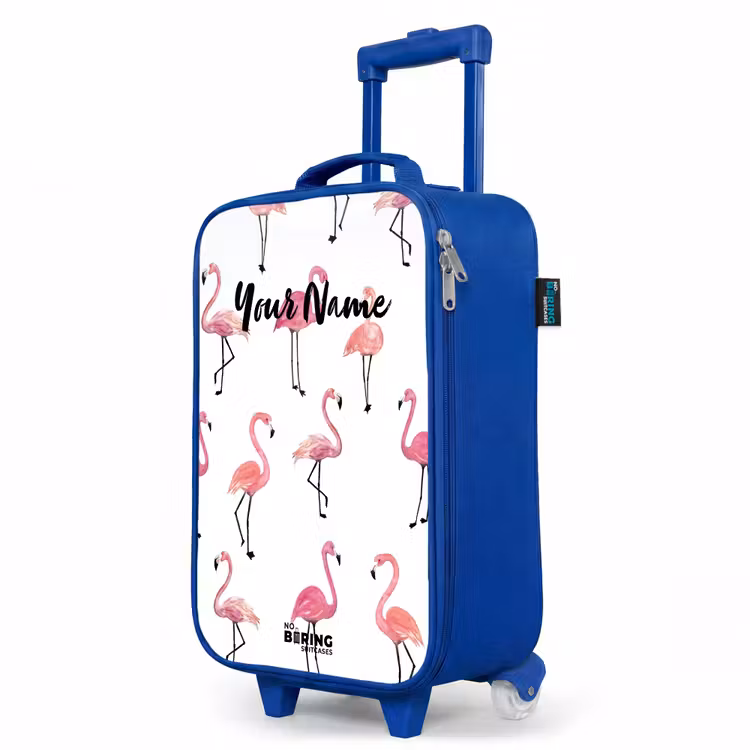 Kids’ Suitcase - Blue - Flamingo party — 3