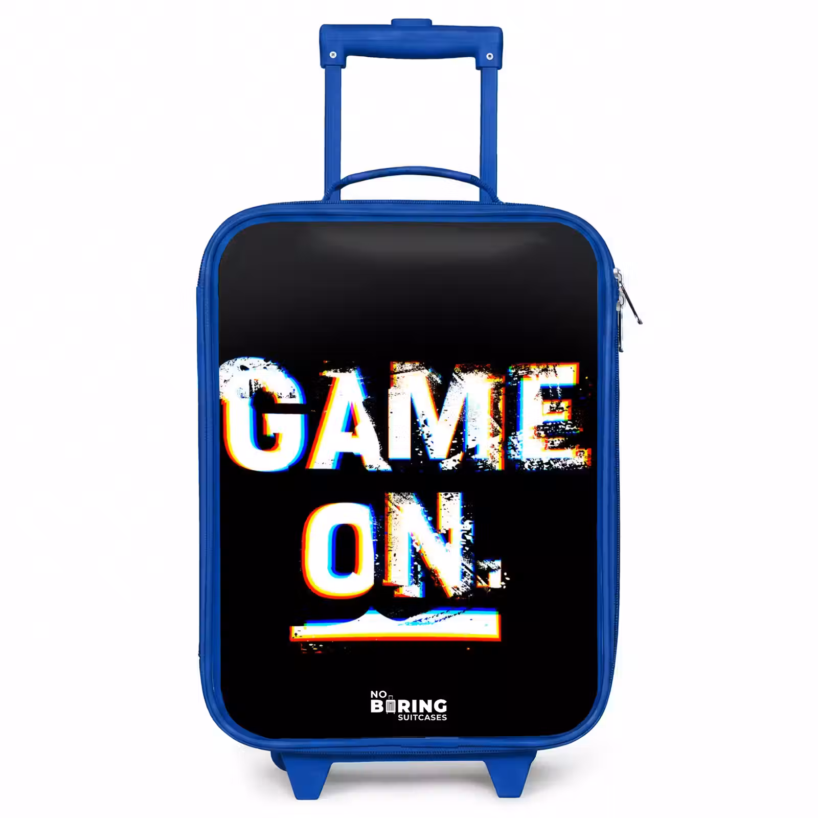 Kids’ Suitcase - Blue - Game on in black and white — 1