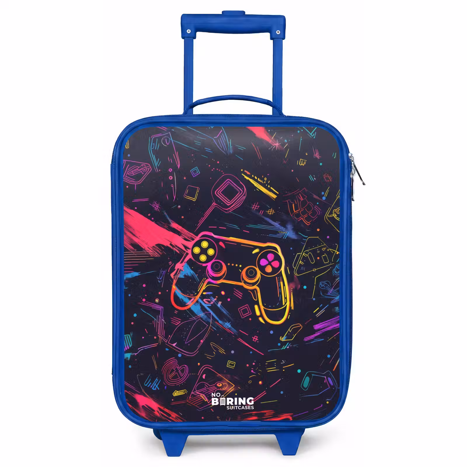 Kids’ Suitcase - Blue - Gamer world in neon style — 1