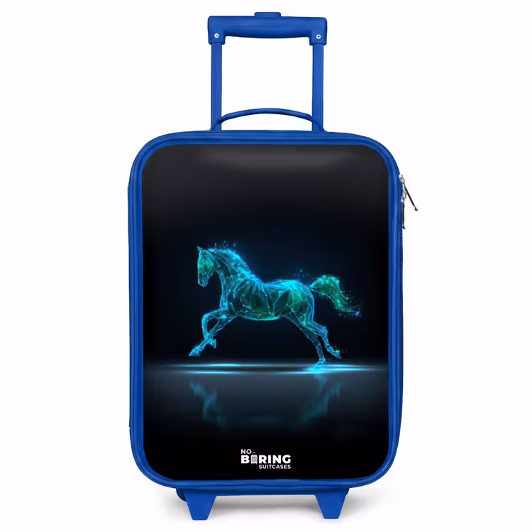 Kids’ Suitcase - Blue - Futuristic galloping horse — 1