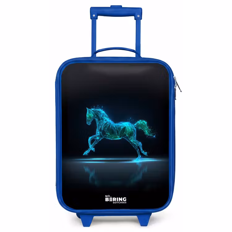 Kids’ Suitcase - Blue - Futuristic galloping horse — 2