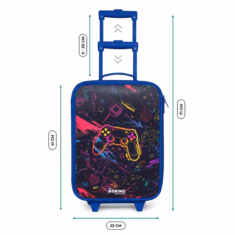 Kids’ Suitcase - Blue - Gamer world in neon style — 8