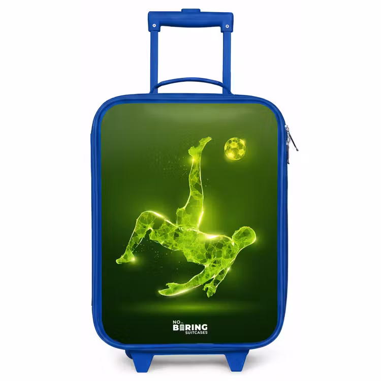 Kids’ Suitcase - Blue - Green neon embrace in action — 1