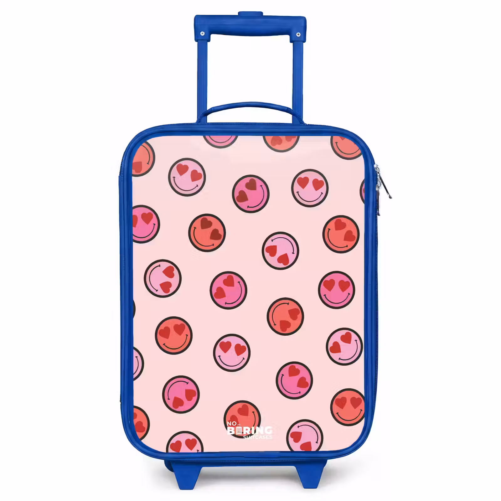 Kids’ Suitcase - Blue - Heart - Smiley - Pattern — 1