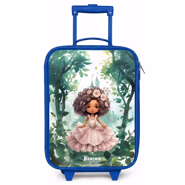 Kids’ Suitcase - Blue - Girl with dark curls in the forest — 1
