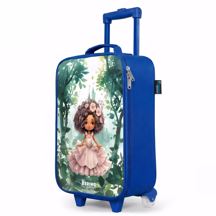 Kids’ Suitcase - Blue - Girl with dark curls in the forest — 3