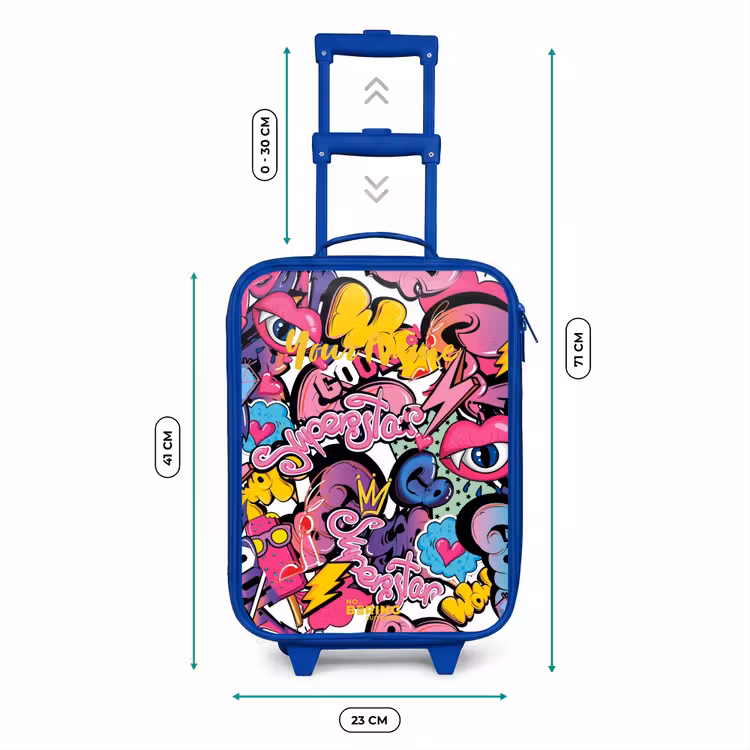 Kids’ Suitcase - Blue - Girly graffiti — 8