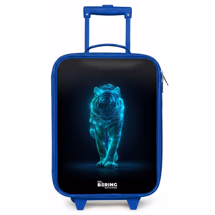 Kids’ Suitcase - Blue - Glowing tiger in motion — 1